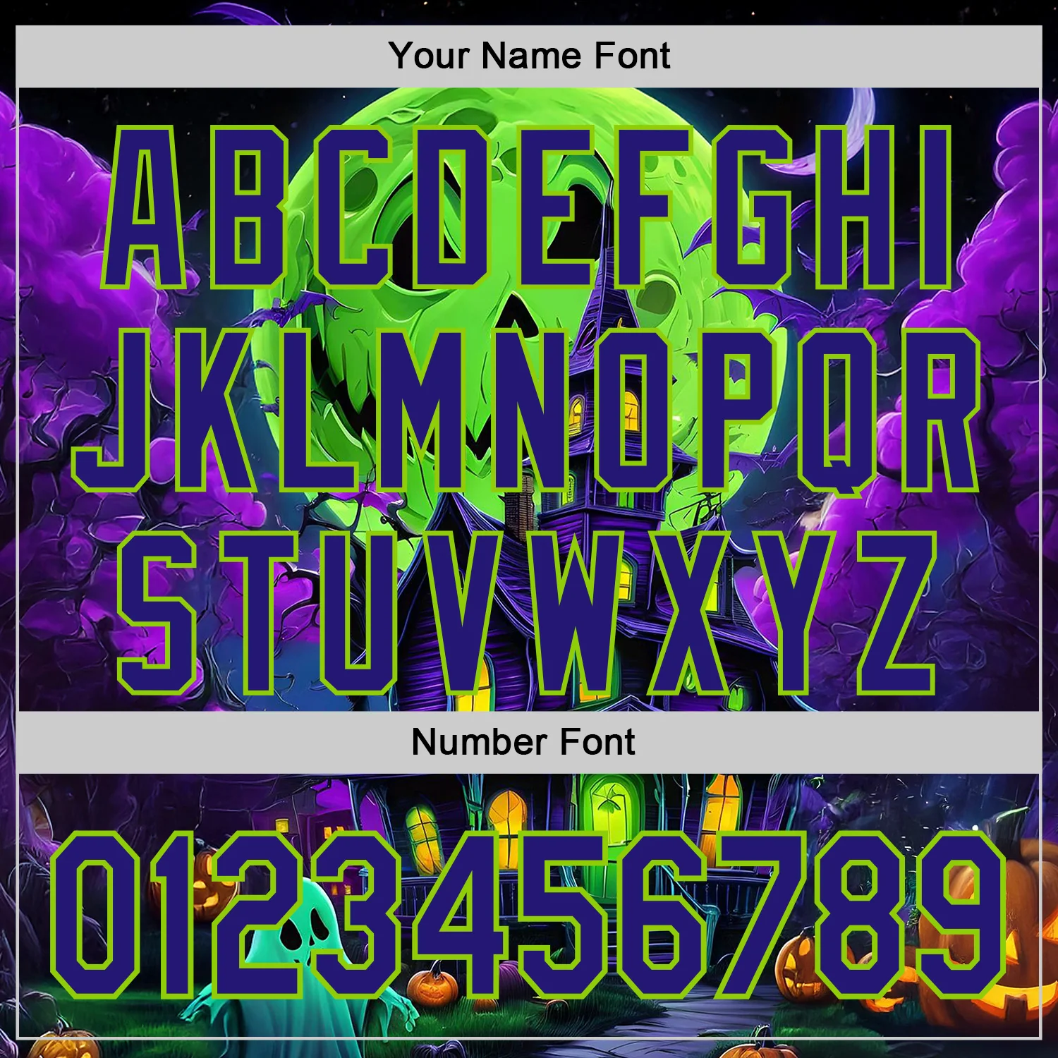 Custom Black Dark Purple-Neon Green 3D Halloween Spooky Pumpkin Bat Authentic Baseball Jersey - Image 5