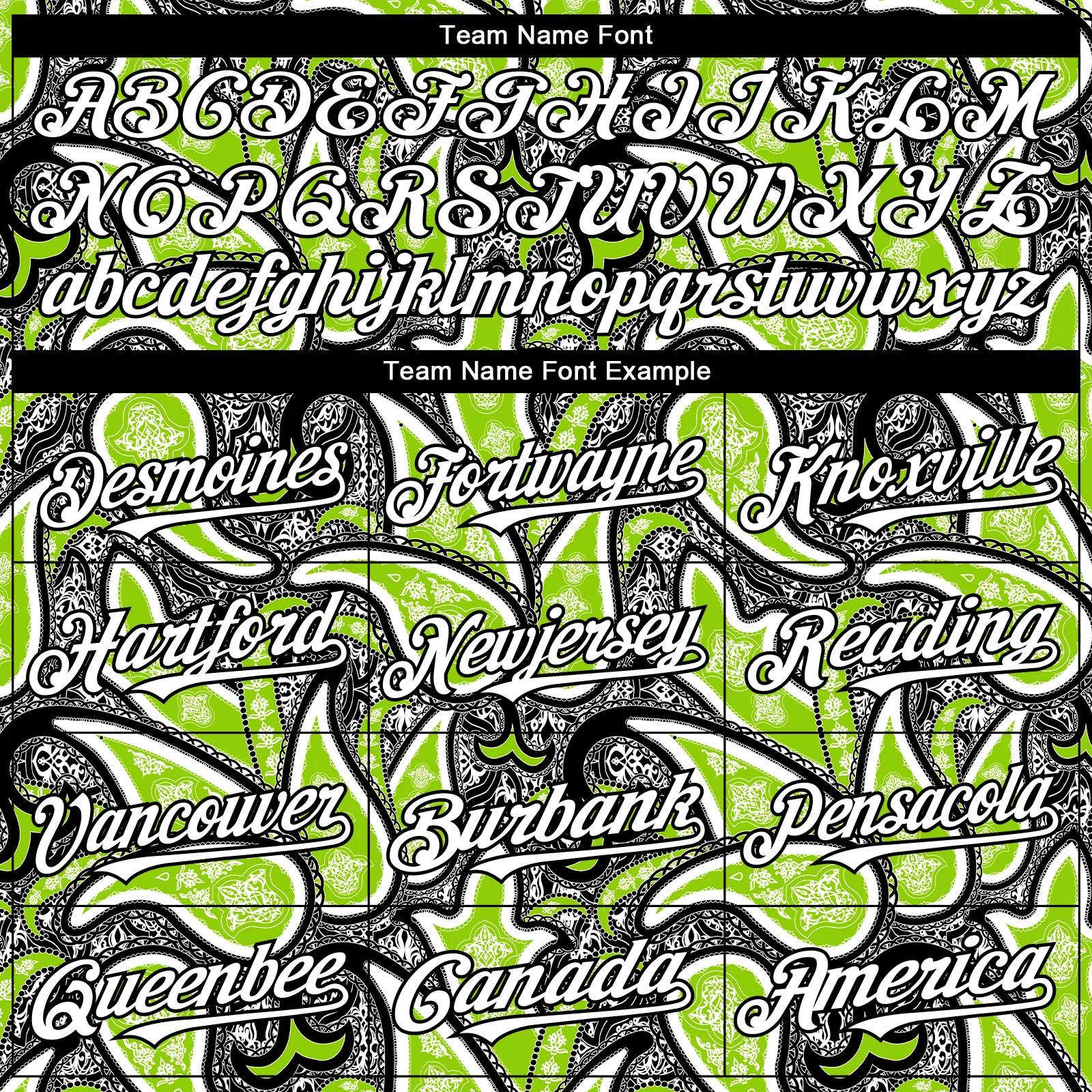 Custom Black White-Neon Green Rave Party Ethnic Paisley Bandana Authentic Baseball Jersey - Image 4