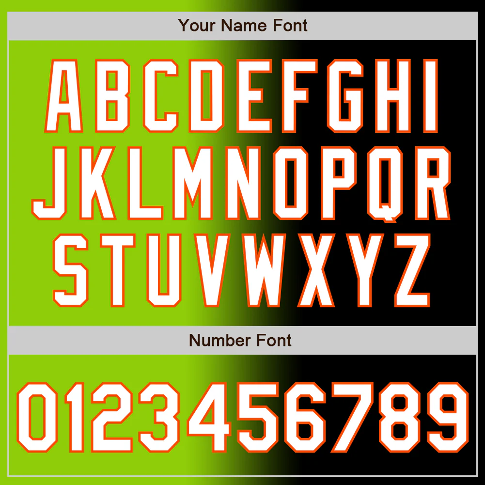Custom Black White Neon Green-Orange Authentic Gradient Fashion Baseball Jersey - Image 5