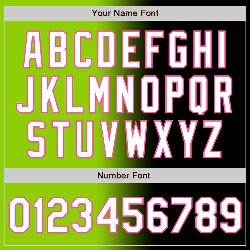 Custom Black White Neon Green-Pink Authentic Gradient Fashion Baseball Jersey - Image 5