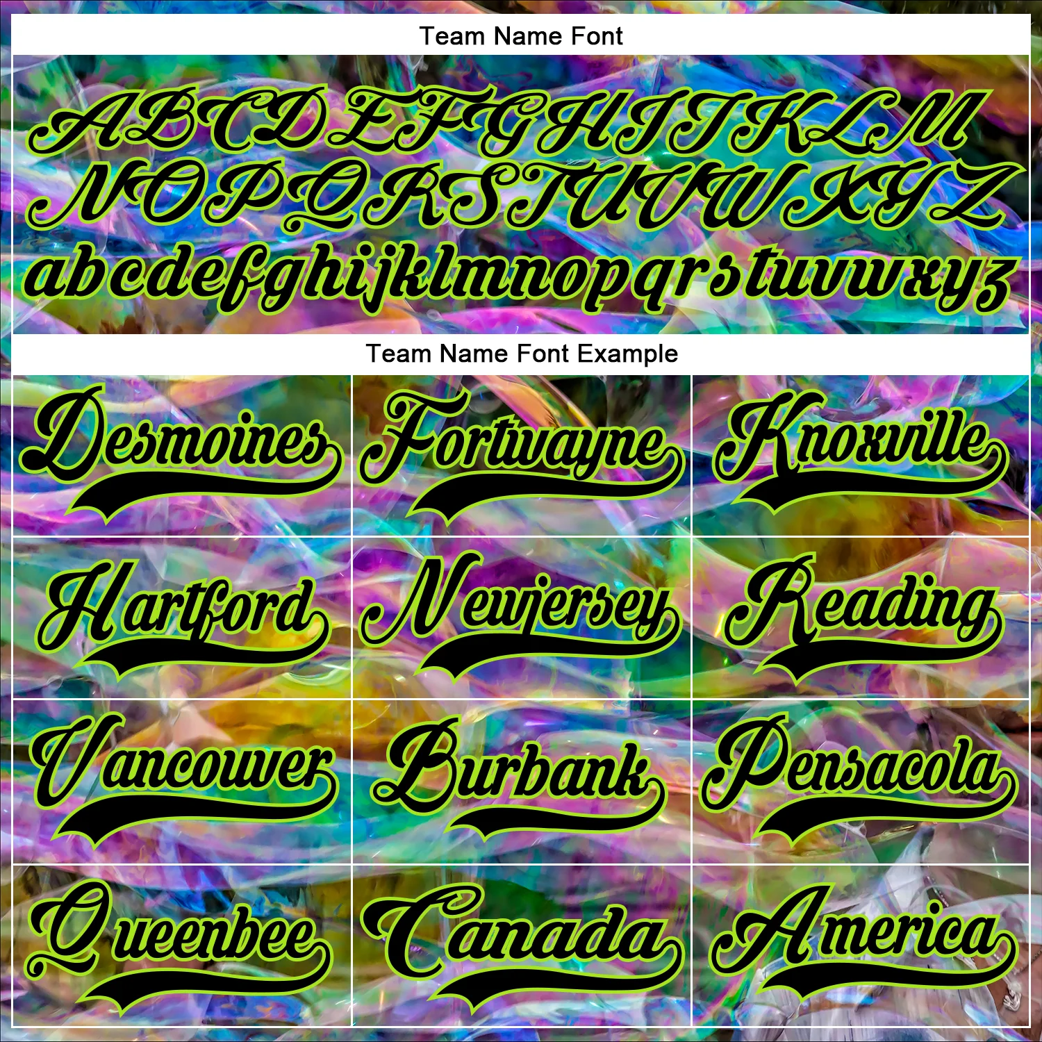 Custom Black Neon Green Trippy Psychedelic Trendy Holographic Vaporwave Style Hockey Lace Neck Jersey - Image 6