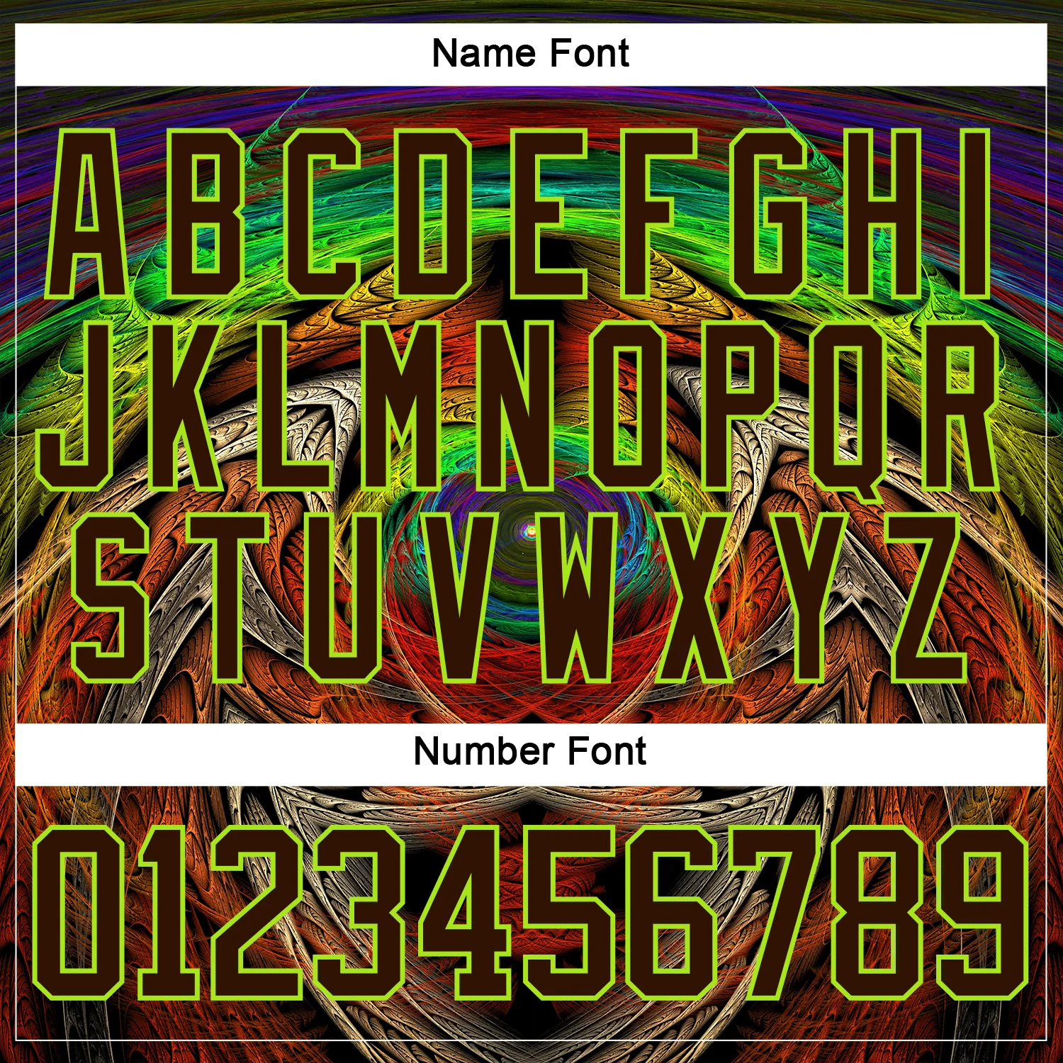 Custom Brown Neon Green Red-Blue Trippy Psychedelic Hockey Lace Neck Jersey - Image 7