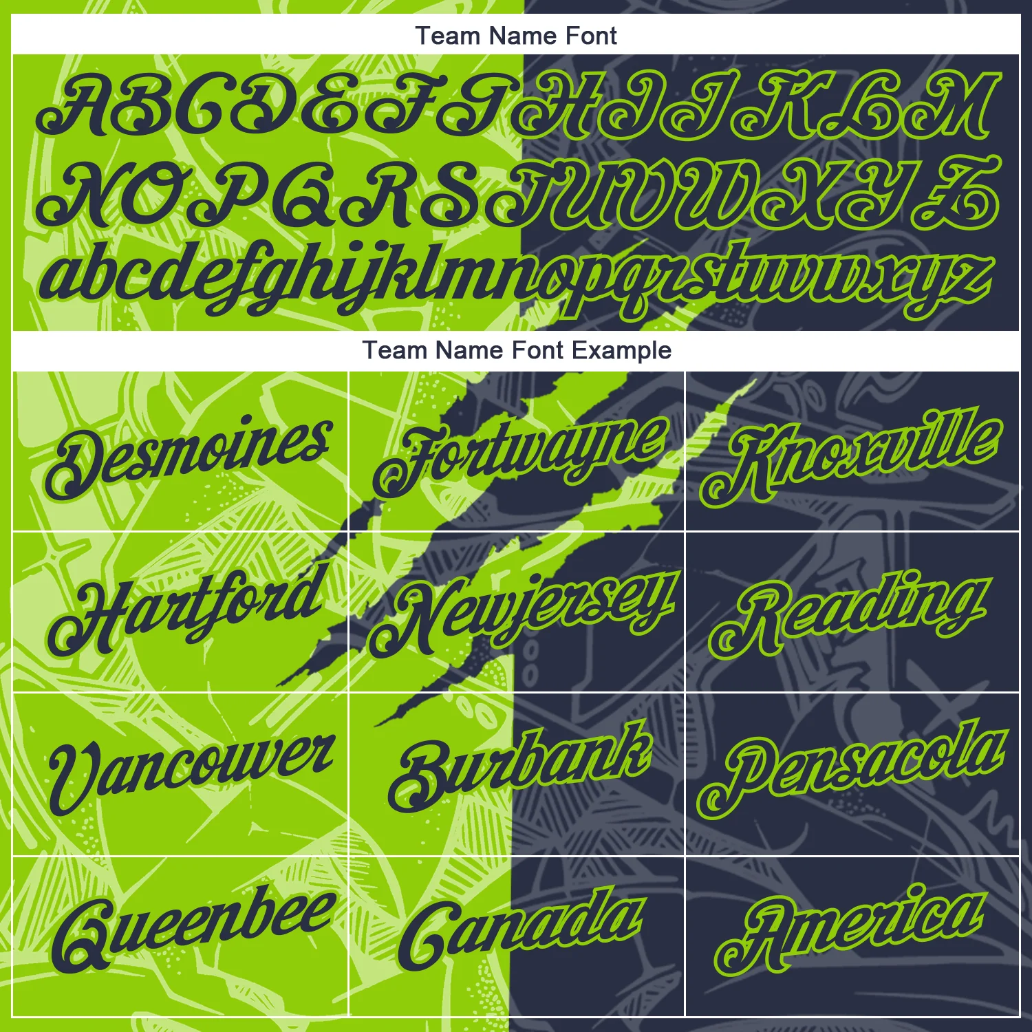 Custom Graffiti Pattern Navy-Neon Green Scratch 3D Performance T-Shirt - Image 3