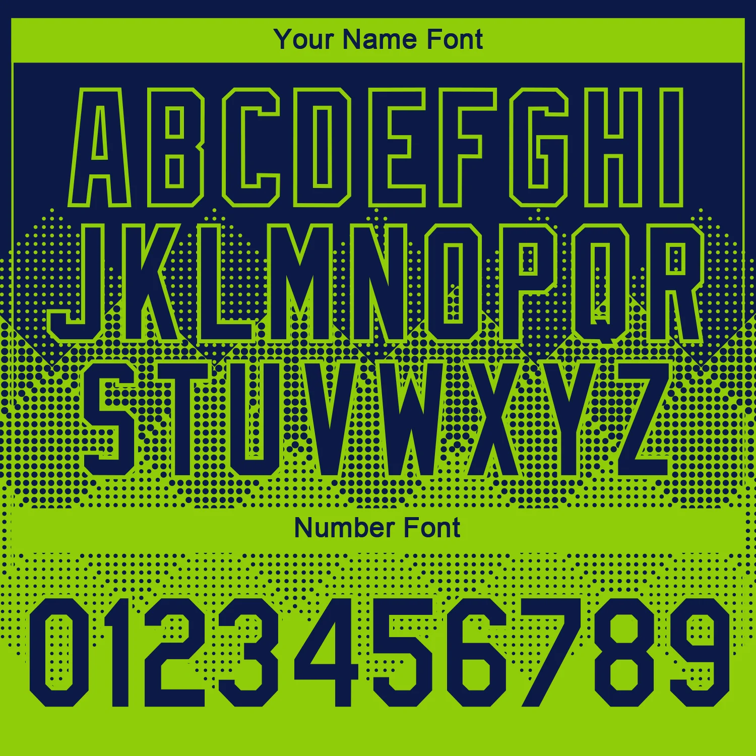 Custom Navy Neon Green 3D Pattern Design Gradient Square Shapes Performance T-Shirt - Image 4