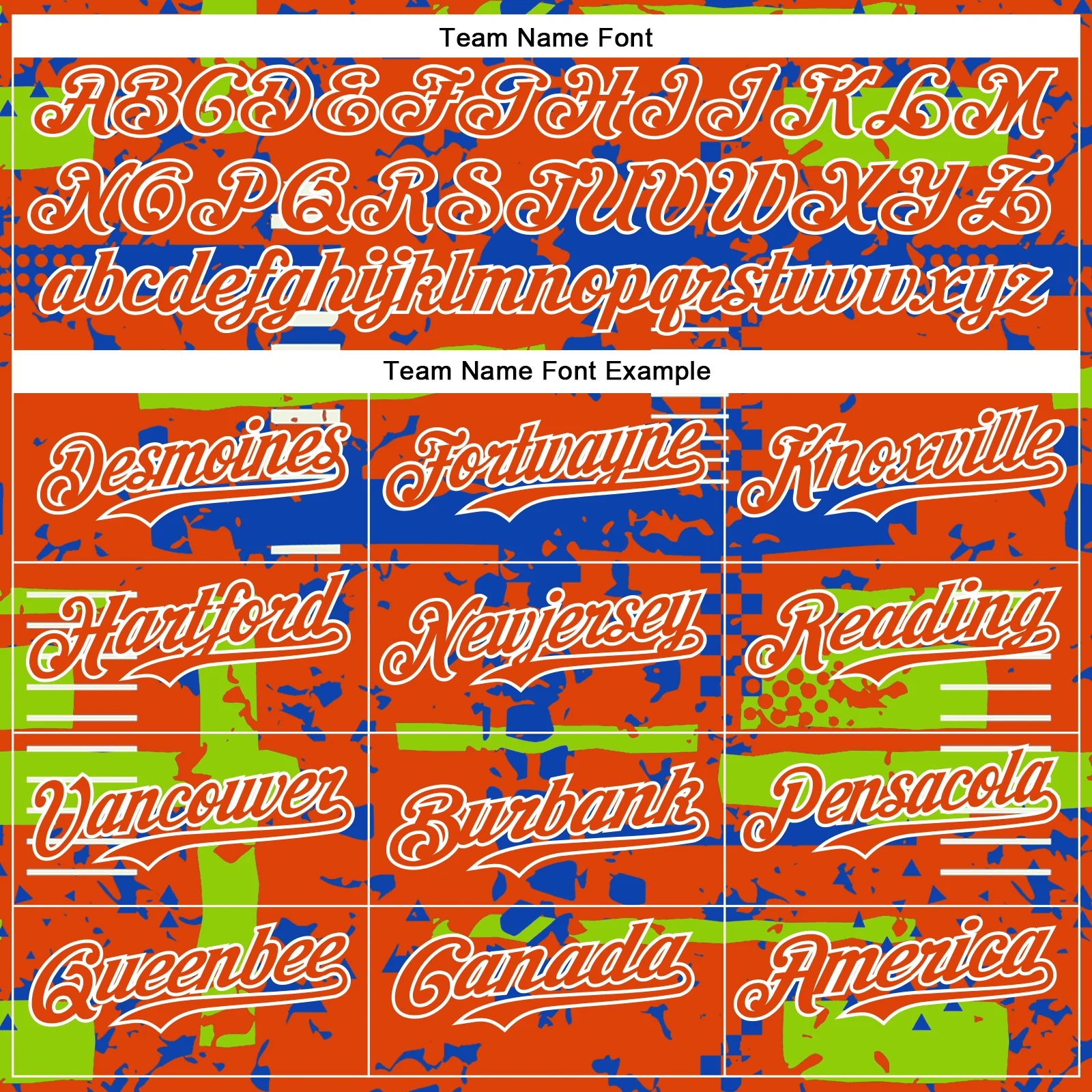 Custom Orange Neon Green Thunder Blue-White Abstract Fragment Shape Bomber Full-Snap Varsity Letterman Hoodie Jacket - Image 5