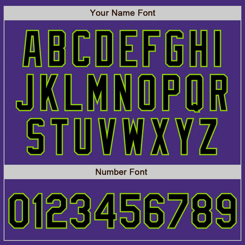 Custom Purple Black-Neon Green Authentic Baseball Jersey - Image 8