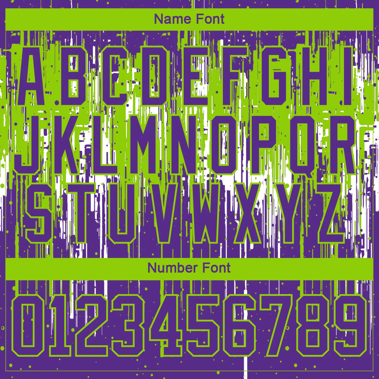 Custom Purple Neon Green-White Dripping Splatter Pattern Hockey Lace Neck Jersey - Image 7