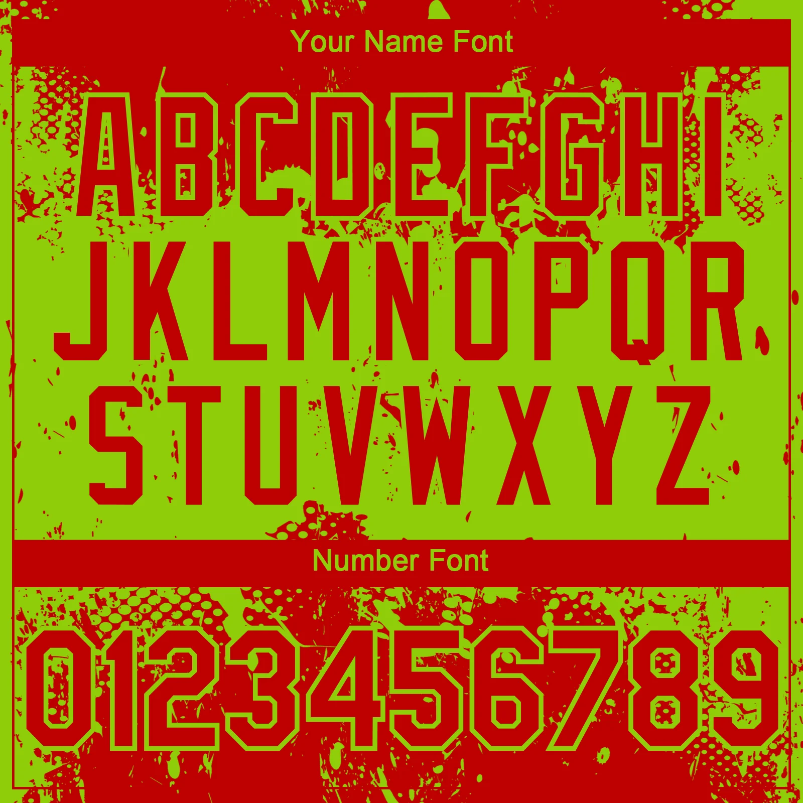 Custom Red Neon Green Abstract Splatter Grunge Paint Authentic Baseball Jersey - Image 5
