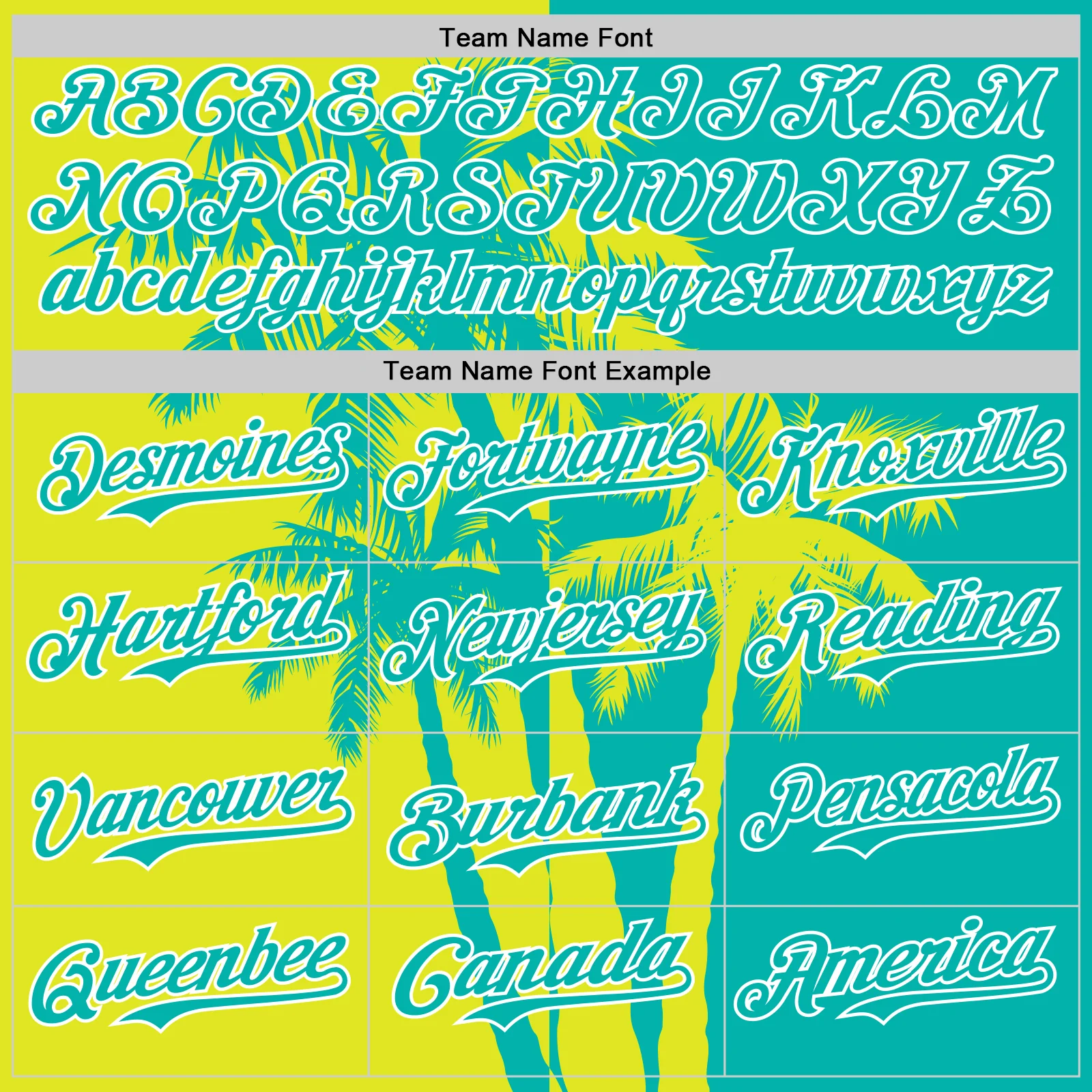 Custom Aqua Neon Yellow-White Hawaii Palm Trees Tropical Coconut Authentic Baseball Jersey - Image 4