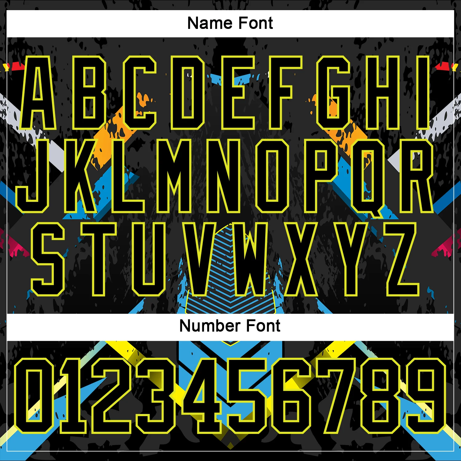 Custom Black Neon Yellow Blue-White 3D Pattern Abstract Splash Hockey Lace Neck Jersey - Image 5