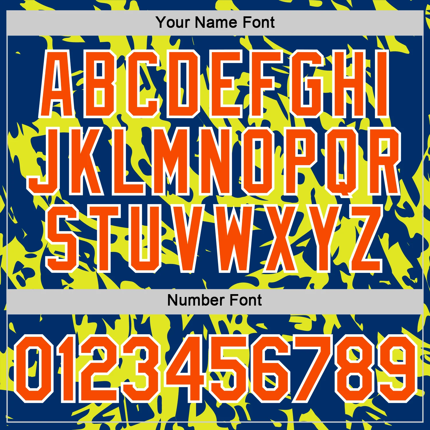 Custom US Navy Blue Orange-Neon Yellow 3D Esports Performance T-Shirt - Image 4