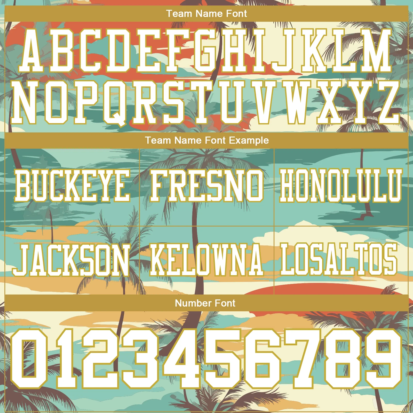 Custom Aqua White-Old Gold 3D Pattern Tropical Hawaii Palm Trees Authentic Football Jersey - Image 4