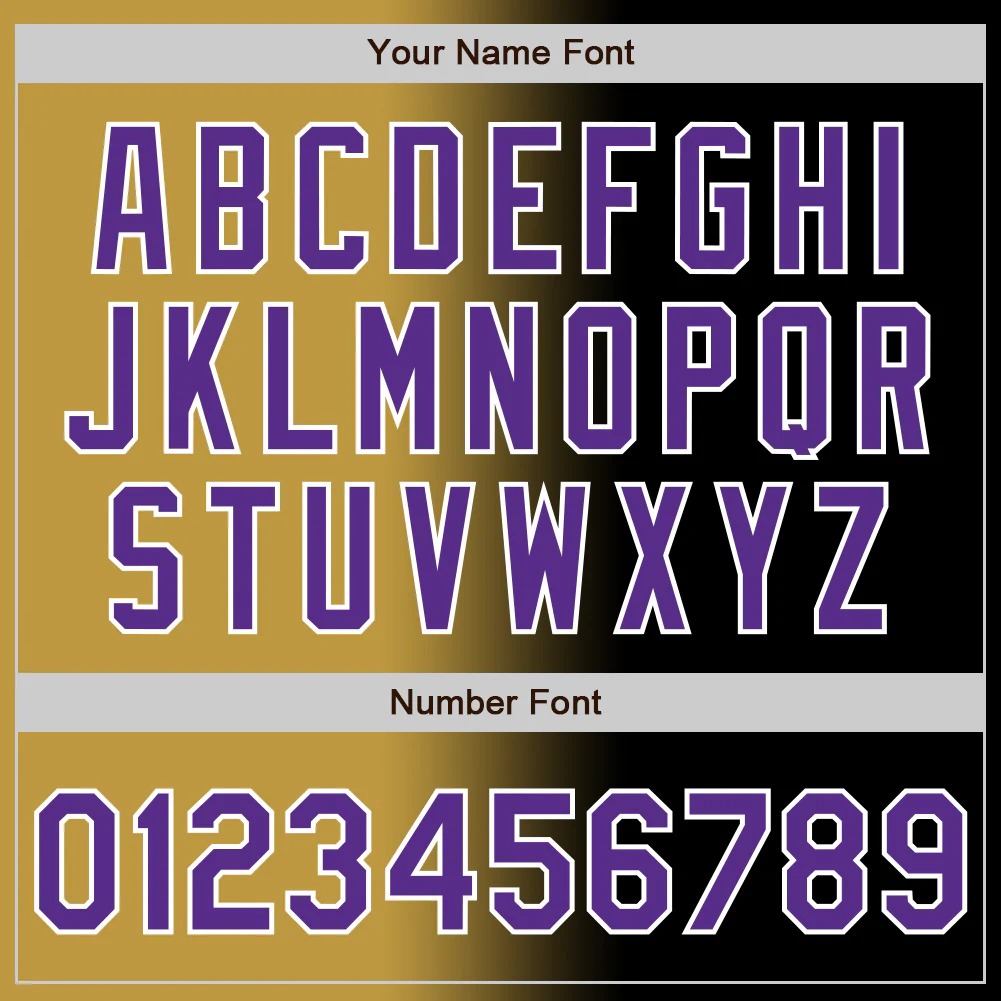 Custom Black Purple Old Gold-White Authentic Gradient Fashion Baseball Jersey - Image 5