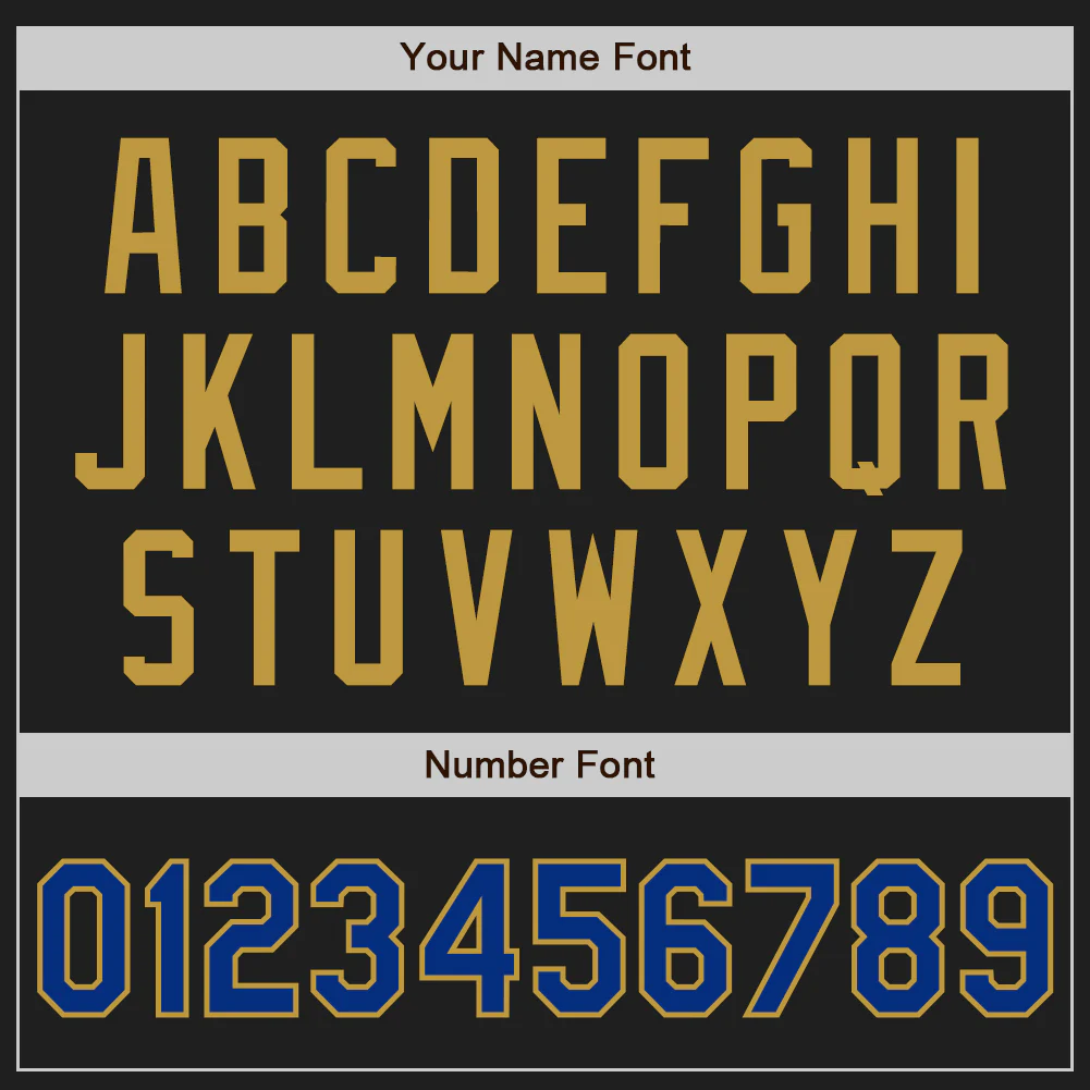 Custom Black Royal-Old Gold Authentic Two Tone Baseball Jersey - Image 5
