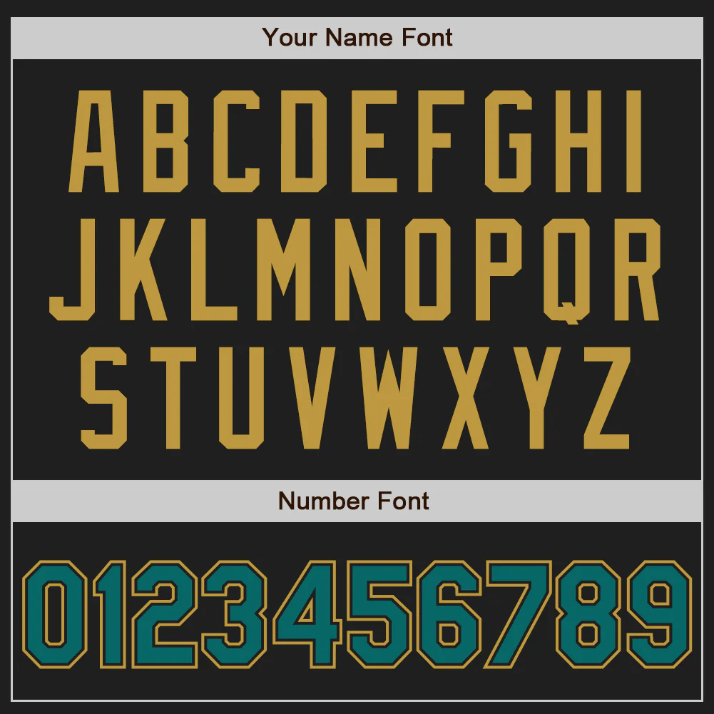 Custom Black Teal-Old Gold Authentic Two Tone Baseball Jersey - Image 5
