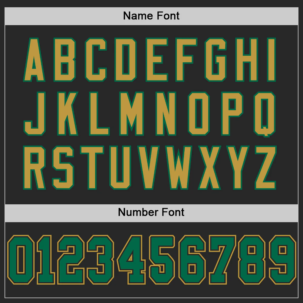 Custom Black Kelly Green-Old Gold Mesh Authentic Football Jersey - Image 4