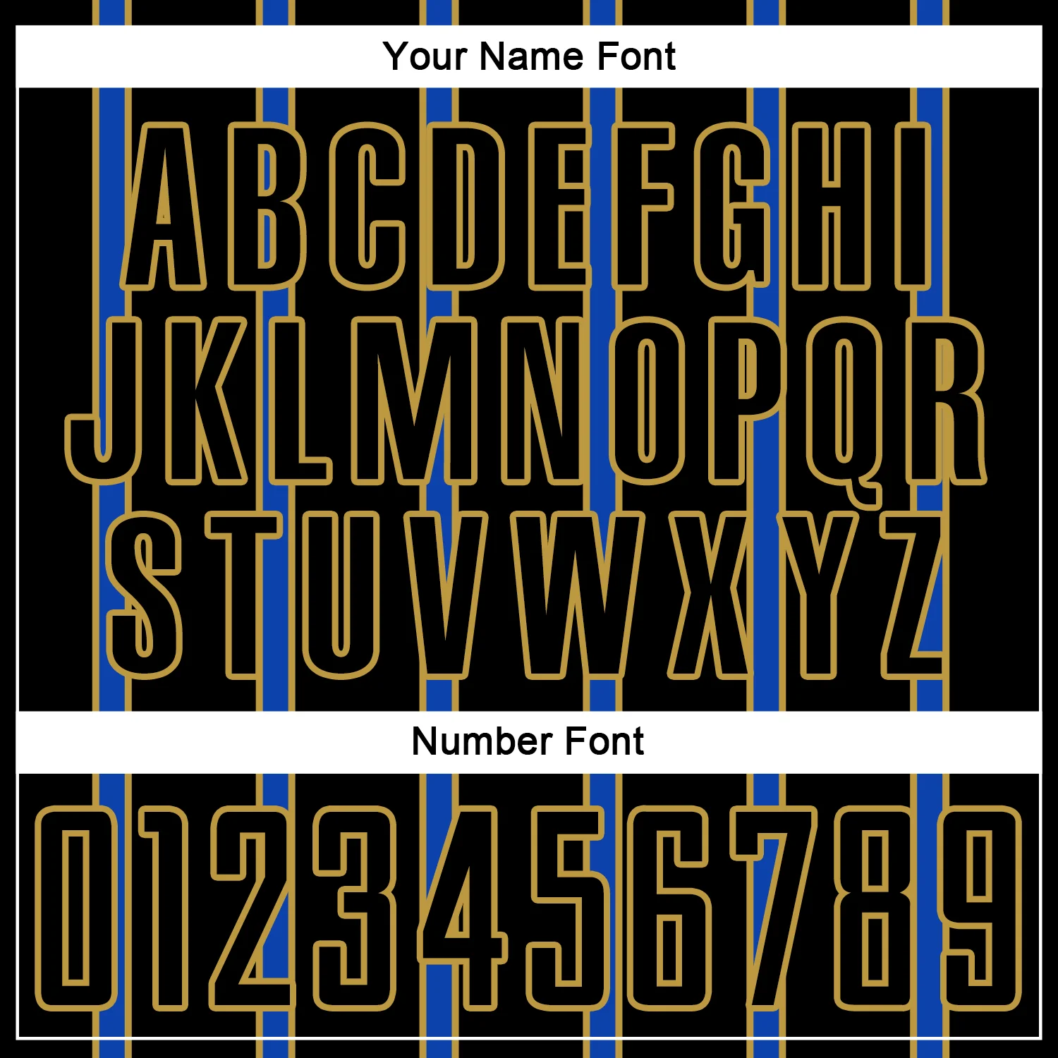 Custom Black Thunder Blue-Old Gold Stripe Line Sublimation Soccer Uniform Jersey - Image 6