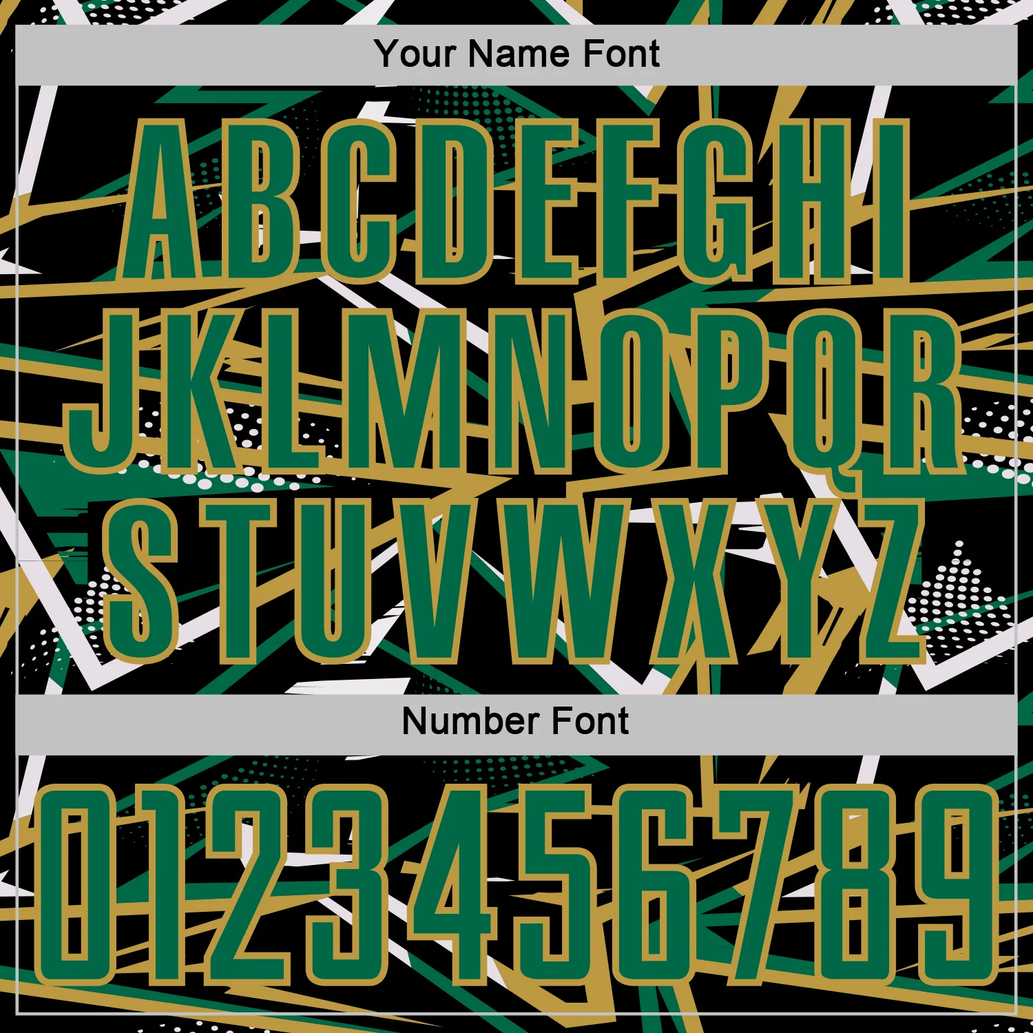 Custom Black Kelly Green Old Gold-White Abstract Geometric Stripes Sports Sublimation Soccer Uniform Jersey - Image 6