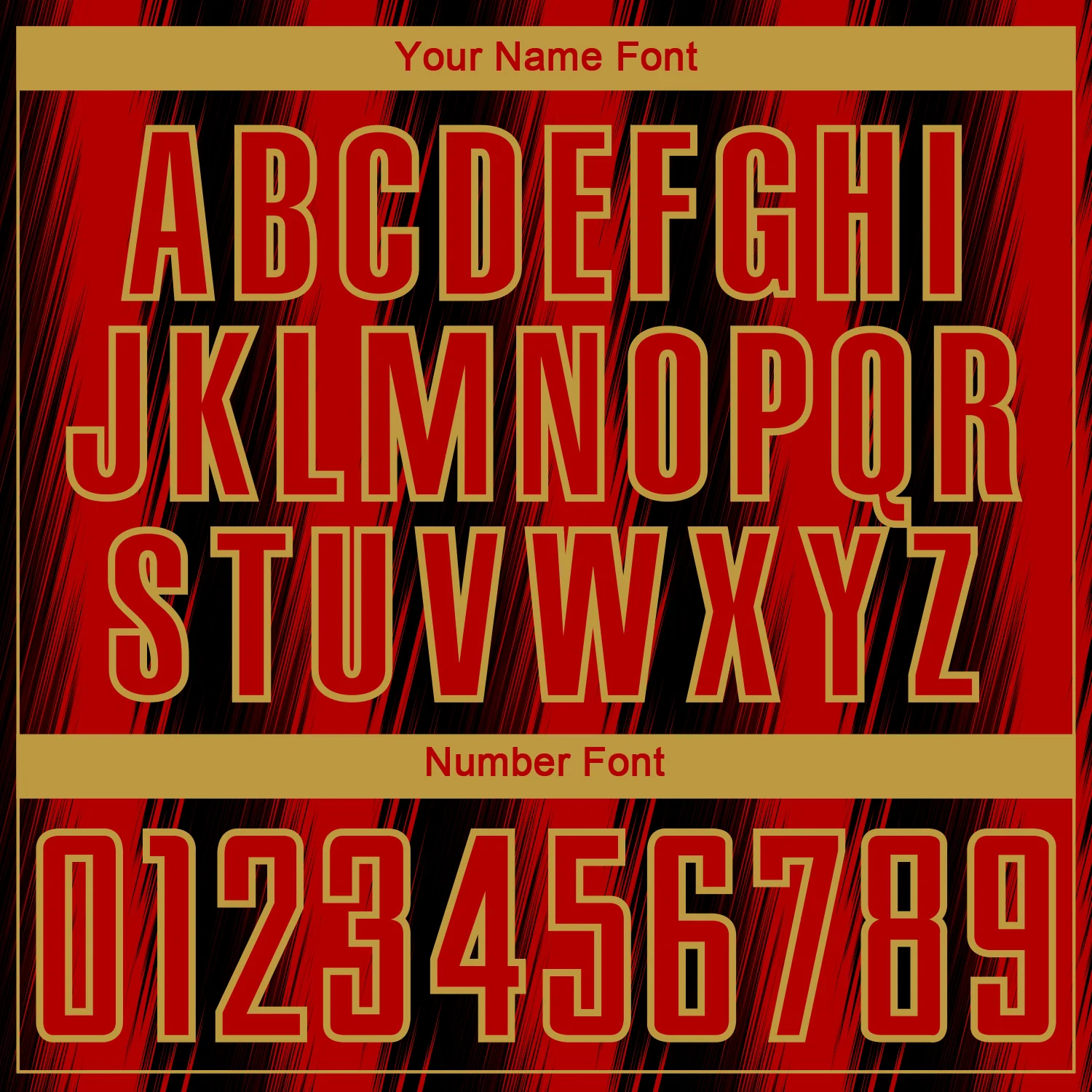 Custom Black Red-Old Gold Vertical Brush Stroke Stripes Sublimation Soccer Uniform Jersey - Image 6
