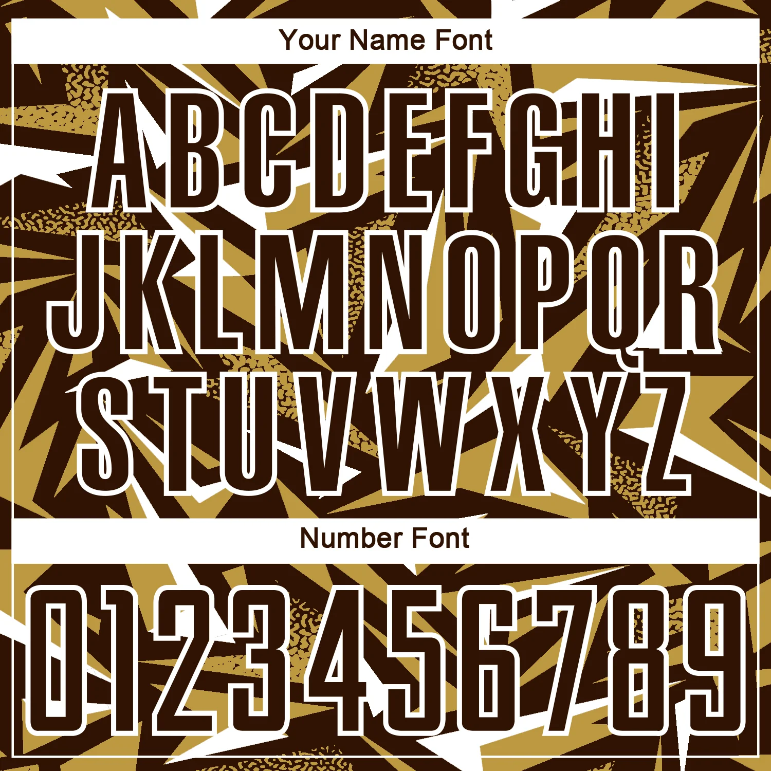 Custom Brown Old Gold-White Cyber Mecha E-sport Geometric Shards Spike Sublimation Soccer Uniform Jersey - Image 6