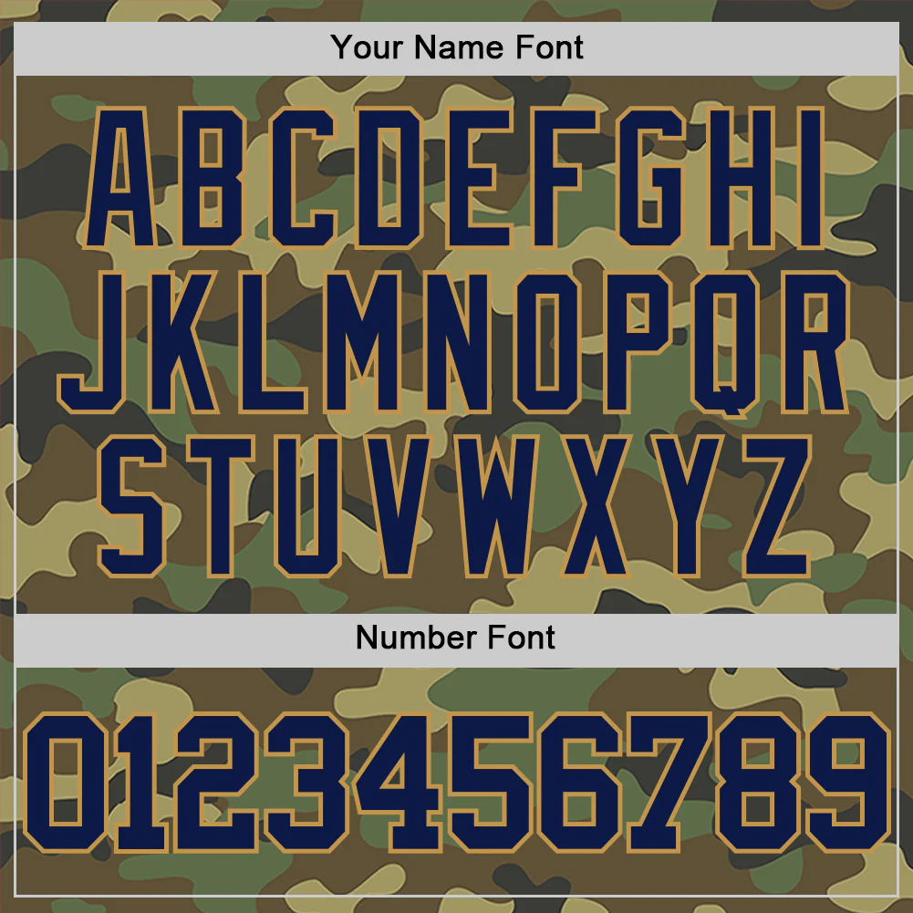 Custom Camo Navy-Old Gold Authentic Salute To Service Basketball Jersey - Image 4