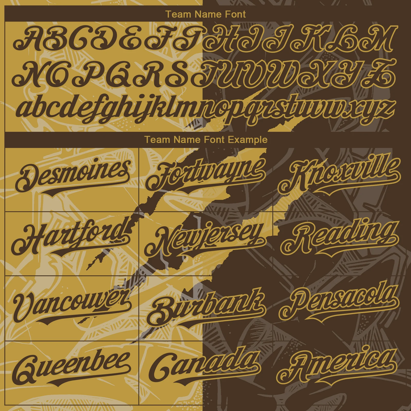 Custom Graffiti Pattern Brown-Old Gold 3D Scratch Authentic Baseball Jersey - Image 4
