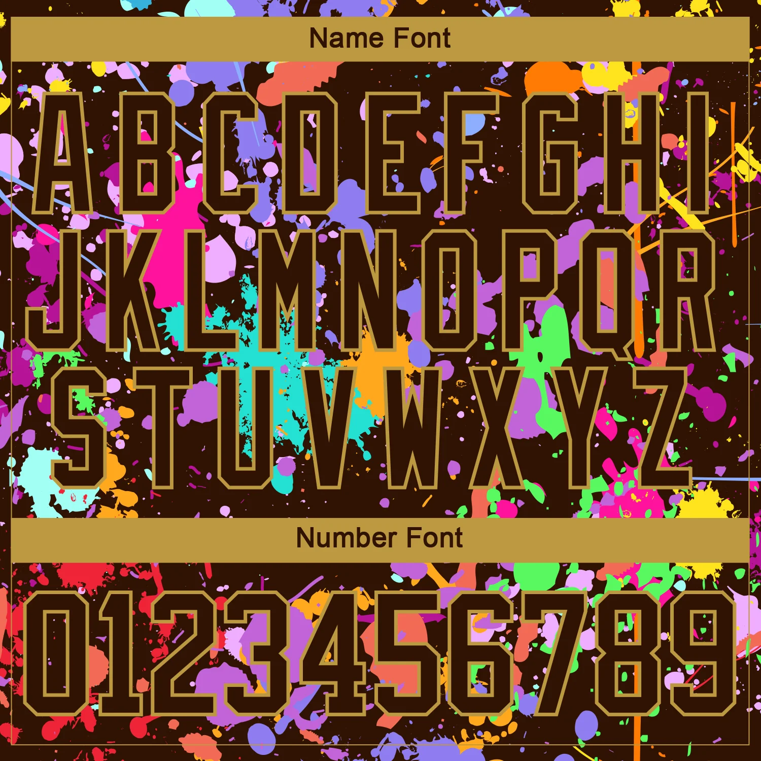 Custom Graffiti Pattern Brown Old Gold-White 3D Pattern Splash Art Hockey Lace Neck Jersey - Image 4