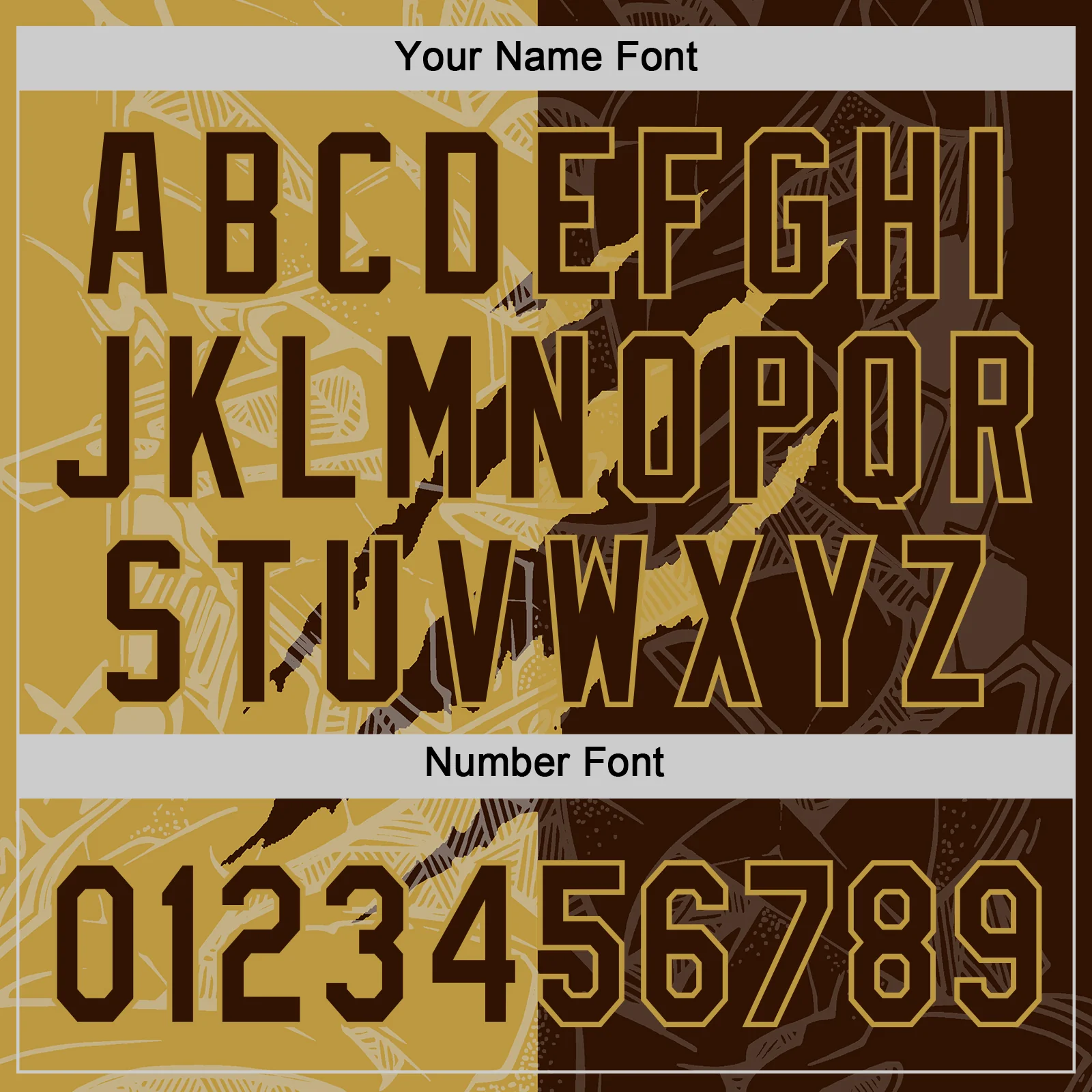 Custom Graffiti Pattern Brown-Old Gold 3D Scratch Two-Button Unisex Softball Jersey - Image 5