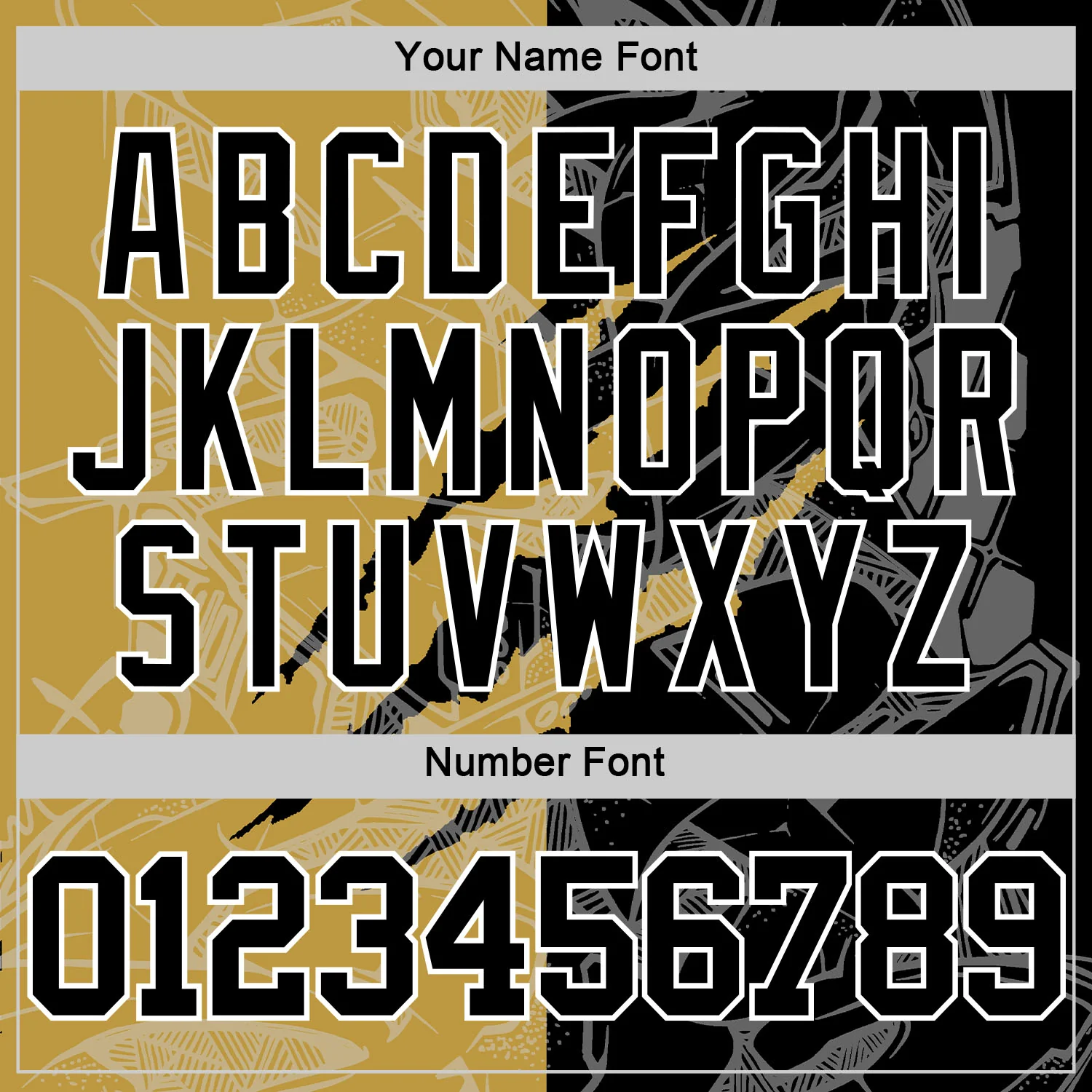 Custom Graffiti Pattern Black Old Gold-White Scratch Round Neck Sublimation Basketball Suit Jersey - Image 5