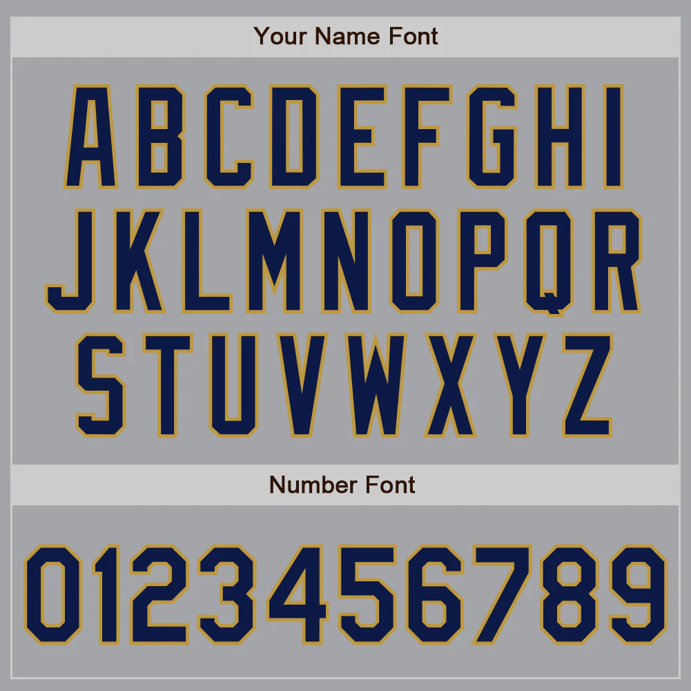 Custom Gray Navy-Old Gold Authentic Two Tone Baseball Jersey - Image 5