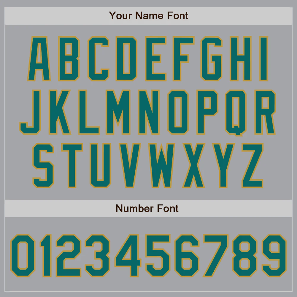 Custom Gray Teal-Old Gold Authentic Two Tone Baseball Jersey - Image 5