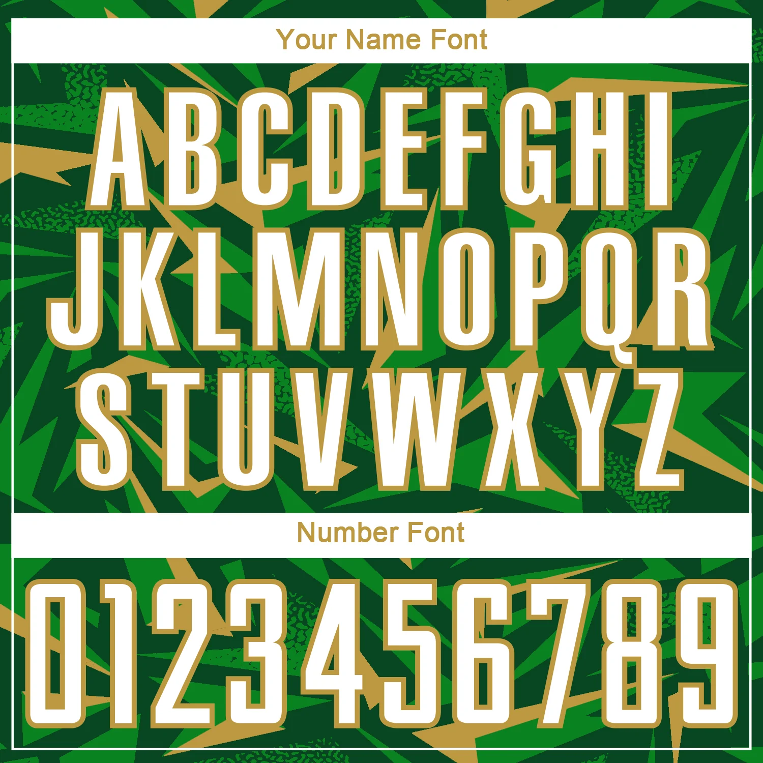 Custom Green White Old Gold-Grass Green Cyber Mecha E-sport Geometric Shards Spike Sublimation Soccer Uniform Jersey - Image 6