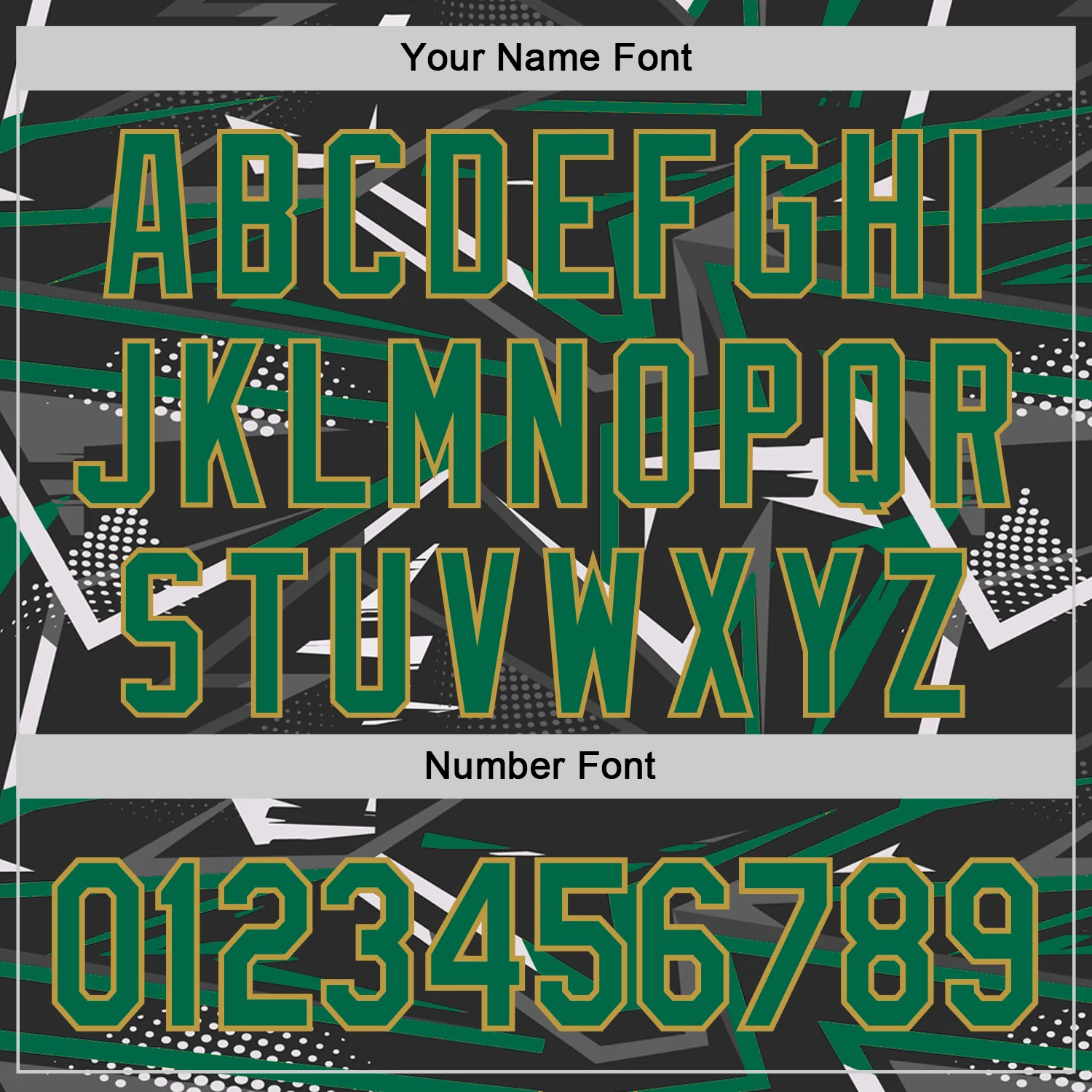 Custom Stitched Black Kelly Green Old Gold-White 3D Pattern Design Line Sports Pullover Sweatshirt Hoodie - Image 4