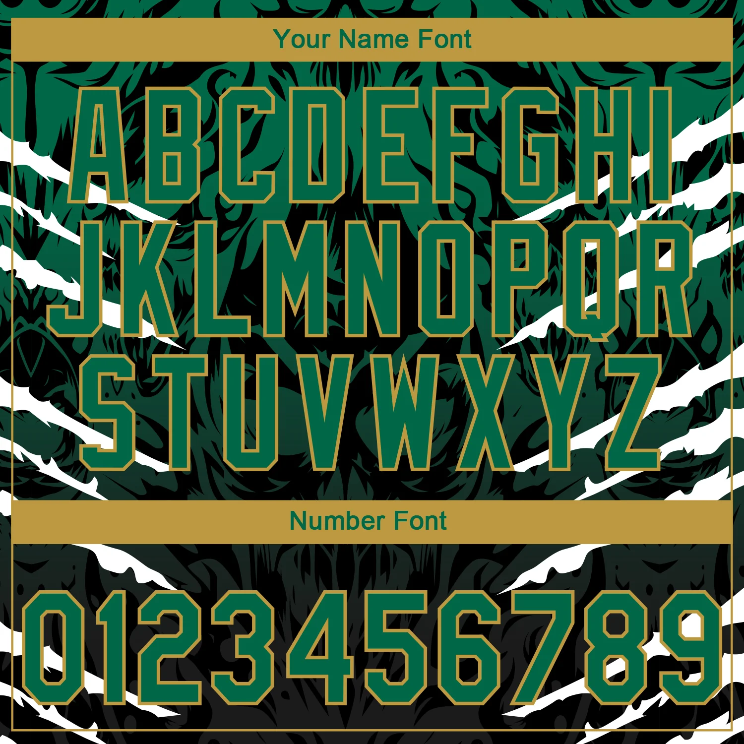 Custom Stitched Black Kelly Green-Old Gold 3D Pattern Design Leopardo Sports Pullover Sweatshirt Hoodie - Image 4