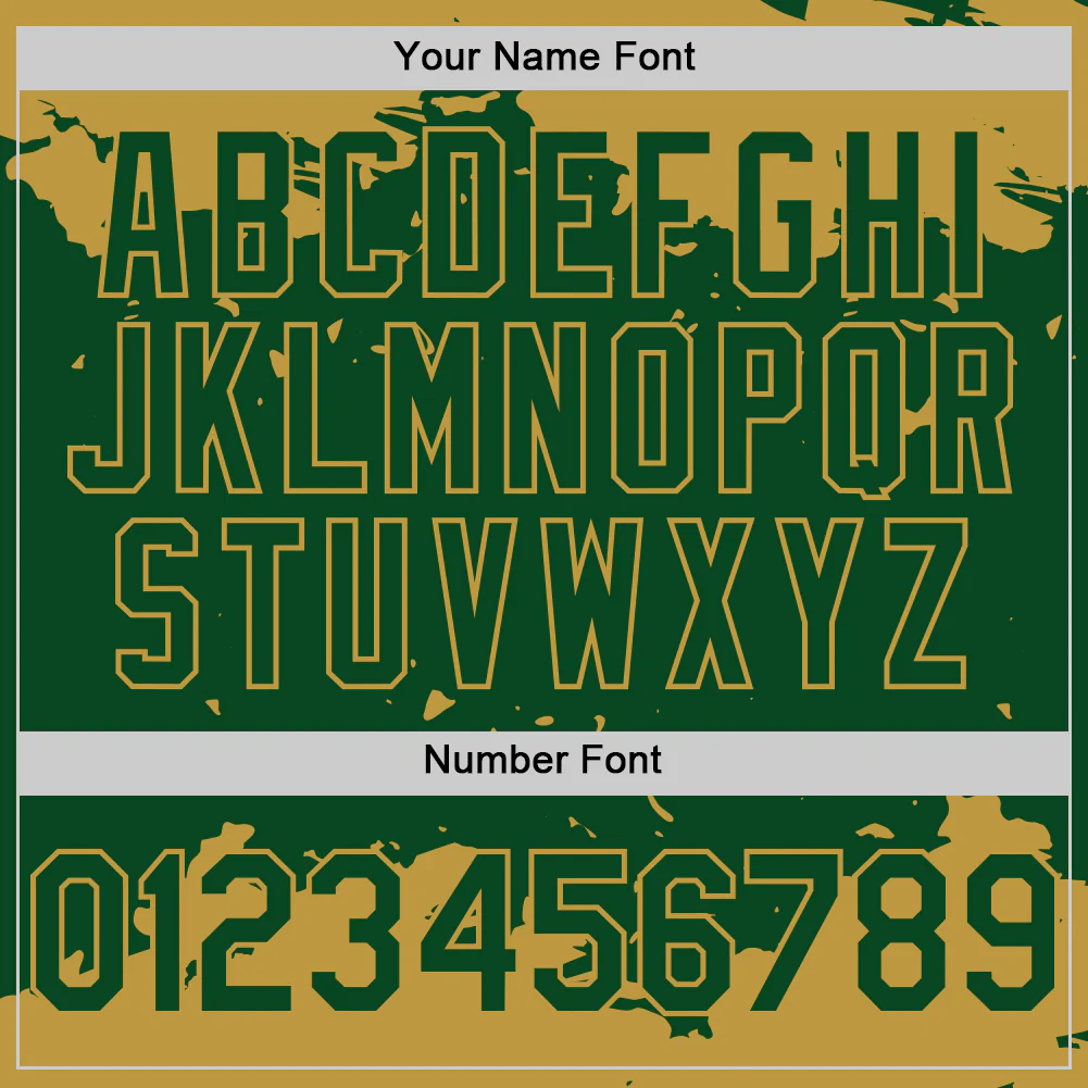 Custom Green Old Gold Splash Art 3D Pattern Design Bomber Full-Snap Varsity Letterman Hoodie Jacket - Image 6