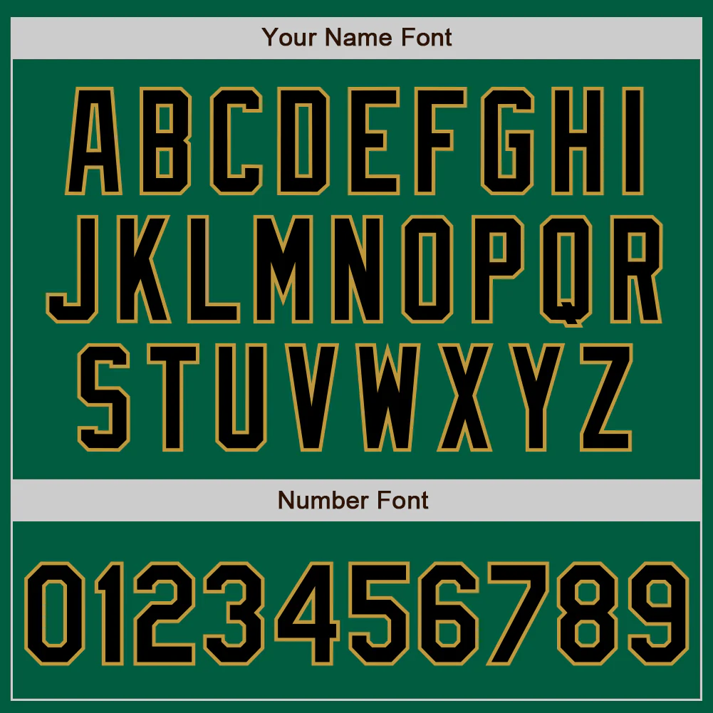 Custom Kelly Green Black-Old Gold Authentic Baseball Jersey - Image 8