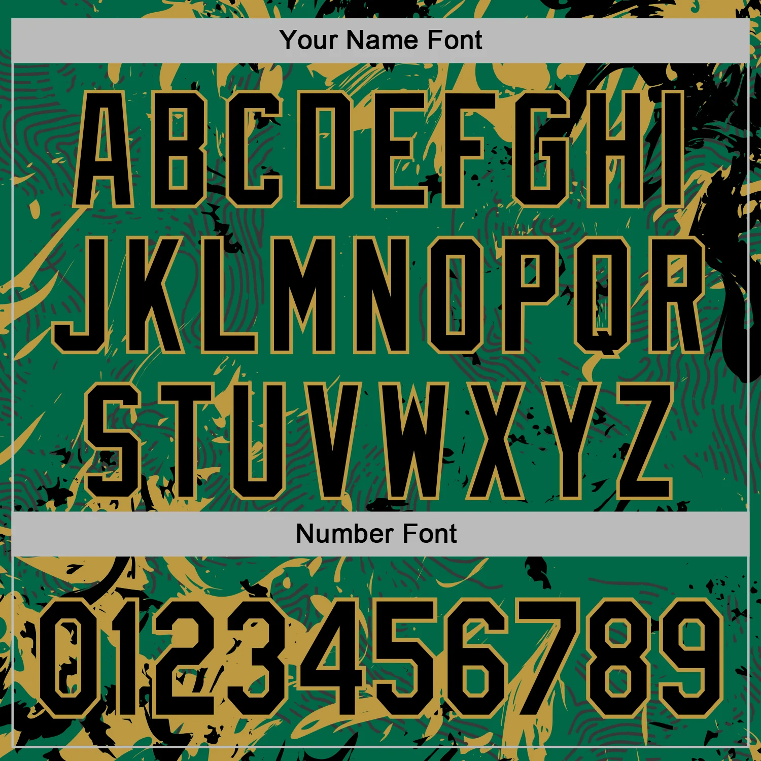 Custom Stitched Kelly Green Black-Old Gold Splash Sports Pullover Sweatshirt Hoodie - Image 6