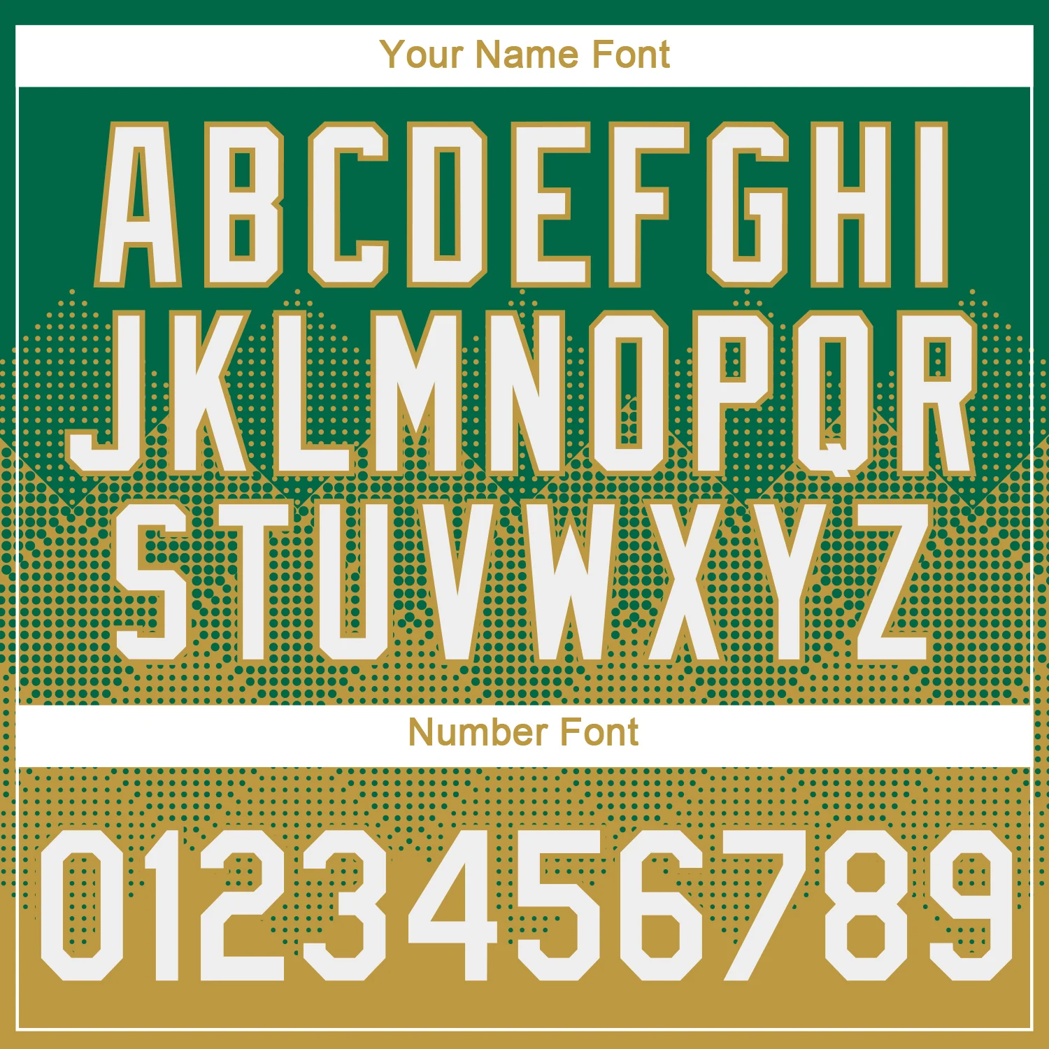 Custom Kelly Green White-Old Gold 3D Pattern Design Gradient Square Shapes Performance T-Shirt - Image 4