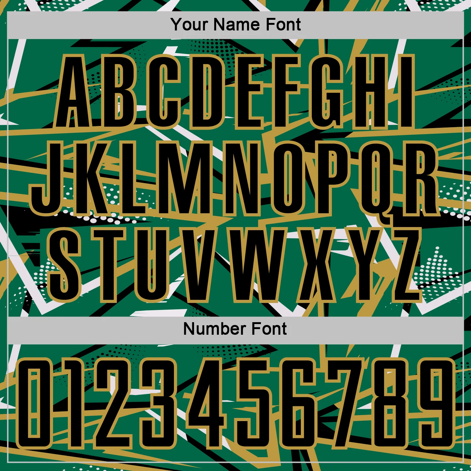 Custom Kelly Green Black Old Gold-White Abstract Geometric Stripes Sports Sublimation Soccer Uniform Jersey - Image 6