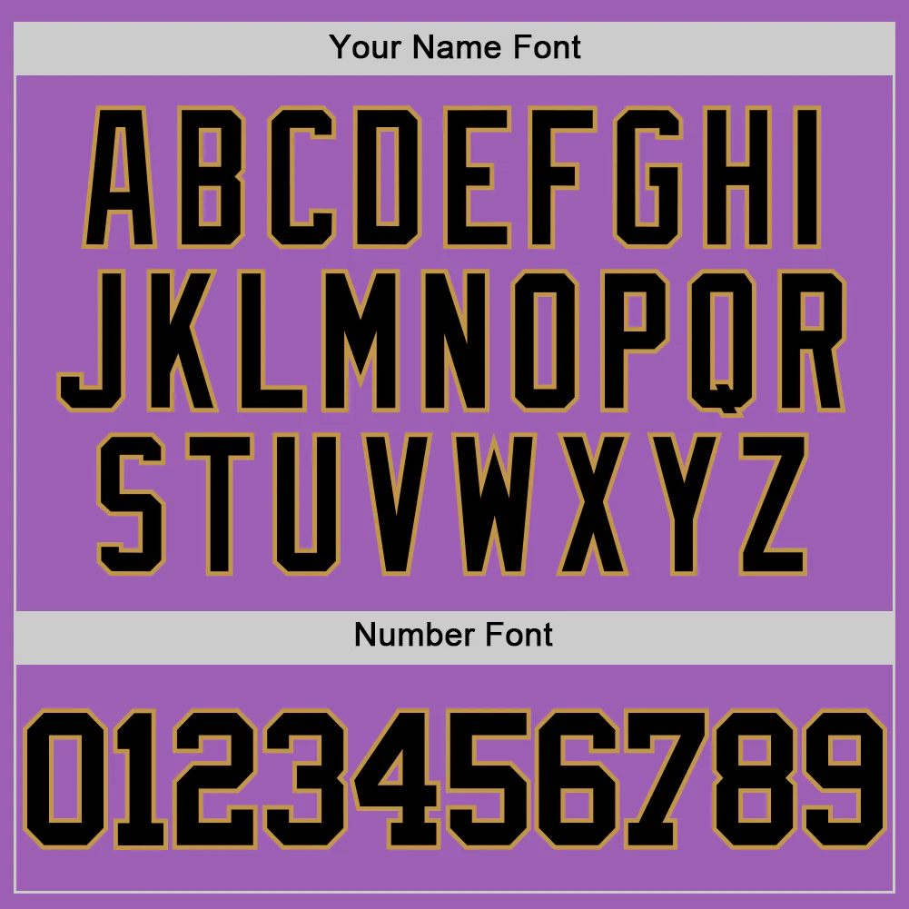 Custom Medium Purple Black-Old Gold Authentic Basketball Jersey - Image 4