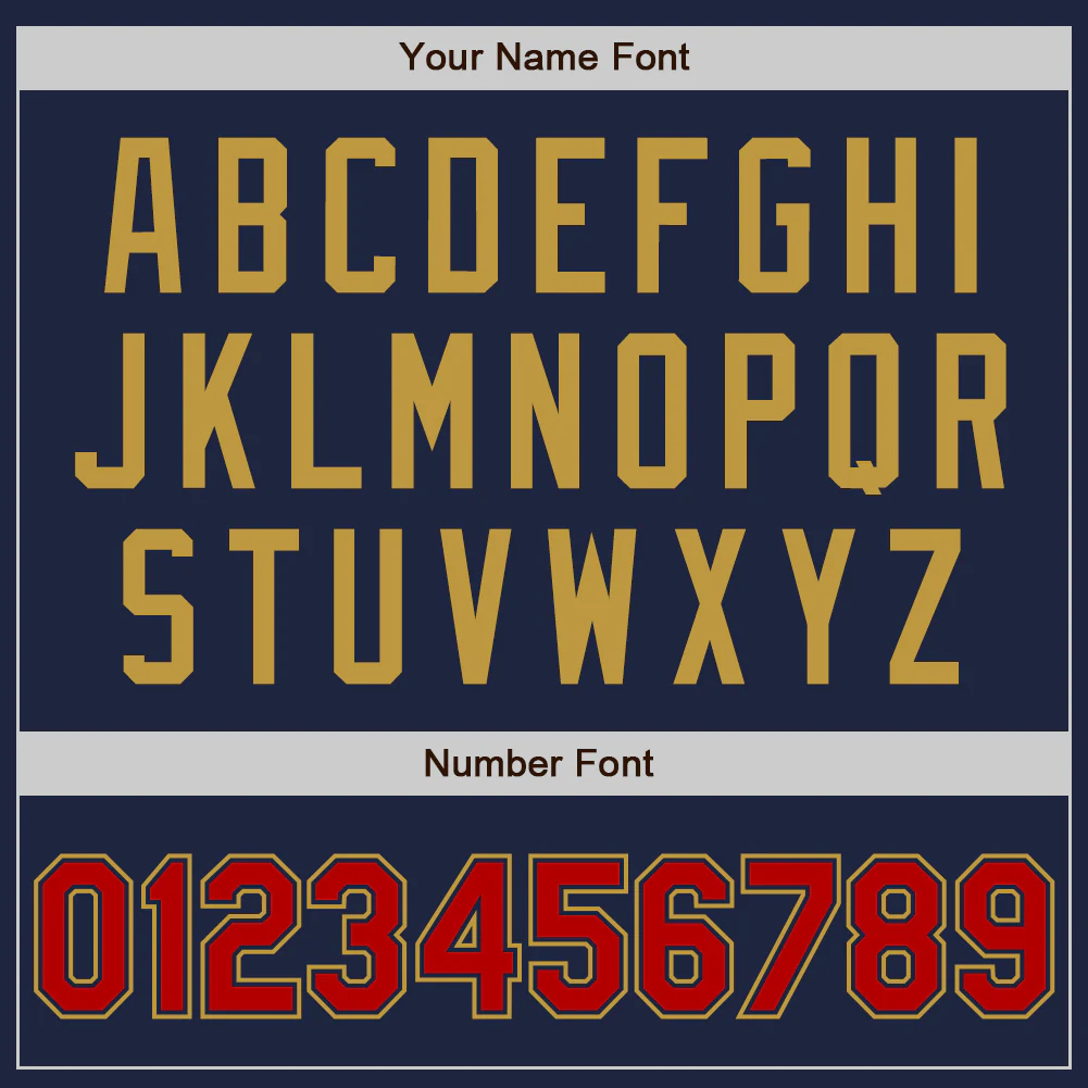 Custom Navy Red-Old Gold Authentic Two Tone Baseball Jersey - Image 5