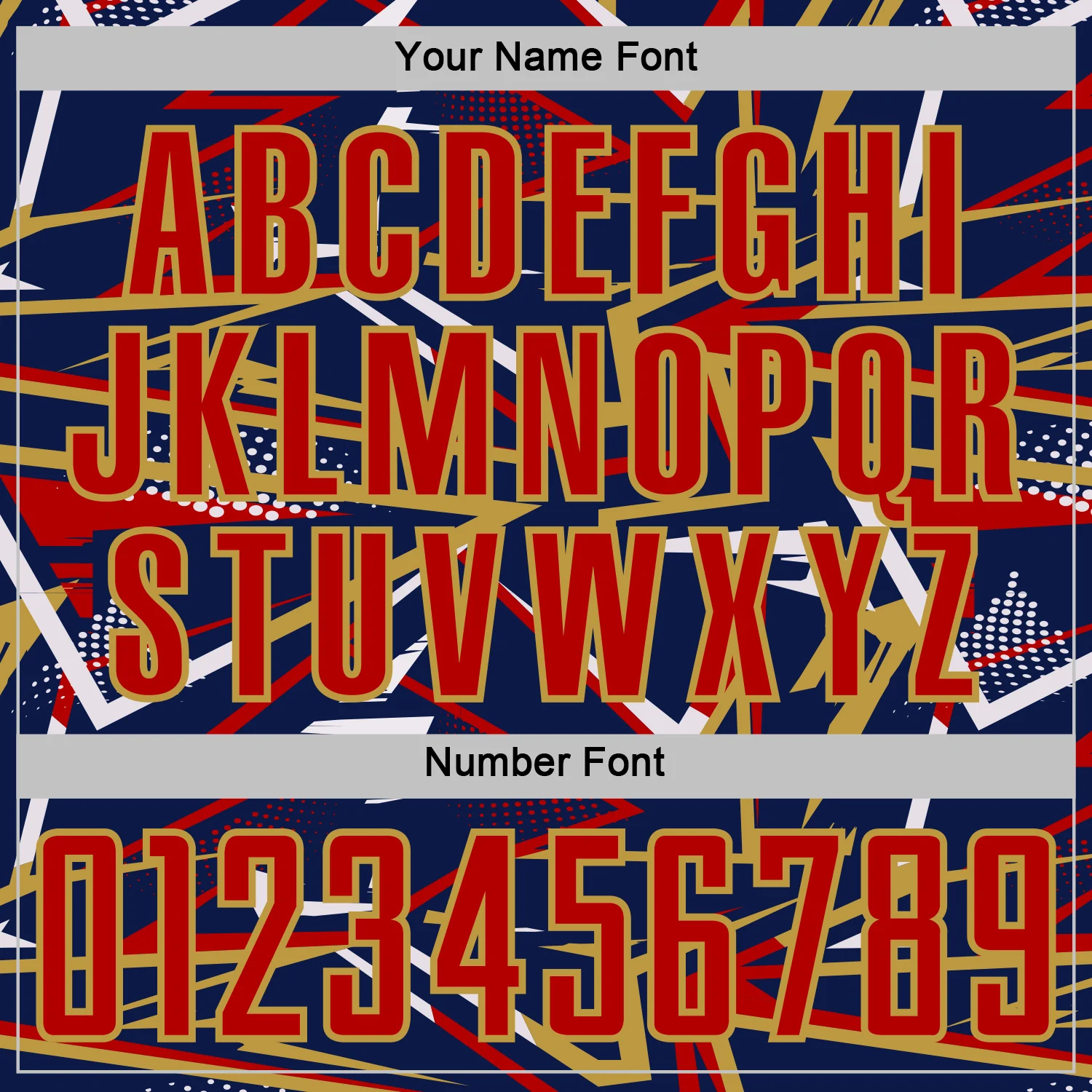Custom Navy Red Old Gold-White Abstract Geometric Stripes Sports Sublimation Soccer Uniform Jersey - Image 6