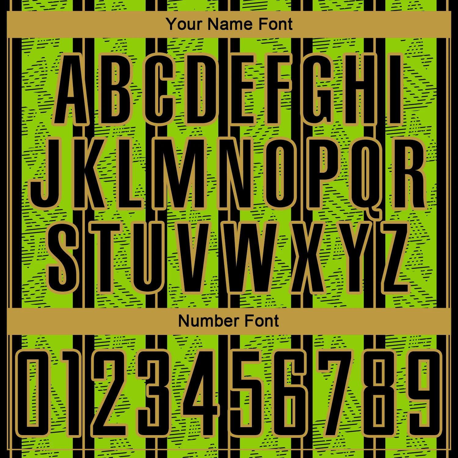 Custom Neon Green Black-Old Gold Stripe Line Sublimation Soccer Uniform Jersey - Image 6