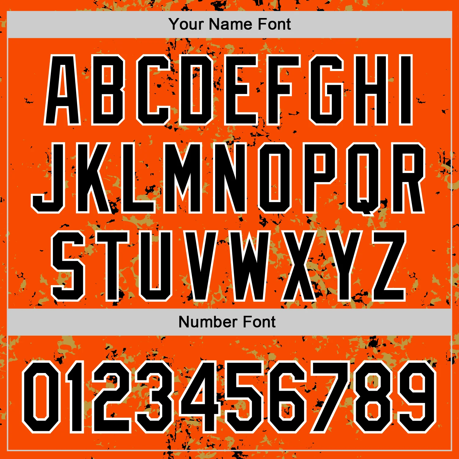 Custom Orange Black Old Gold-White Fragment Pattern Bomber Full-Snap Varsity Letterman Hoodie Jacket - Image 6