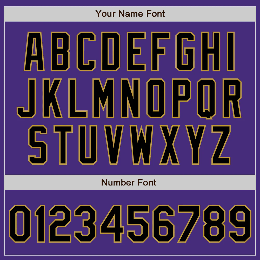 Custom Purple Black-Old Gold Authentic Baseball Jersey - Image 8