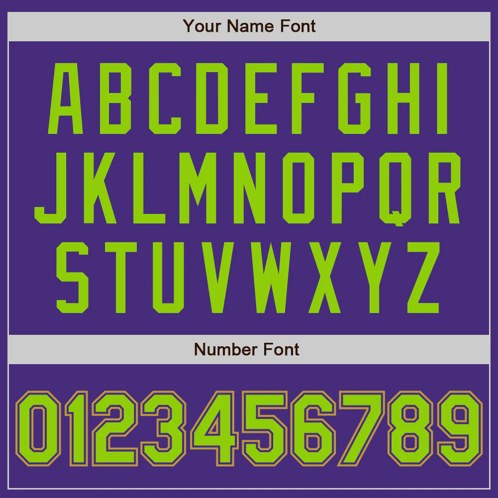 Custom Purple Neon Green-Old Gold Authentic Baseball Jersey - Image 4