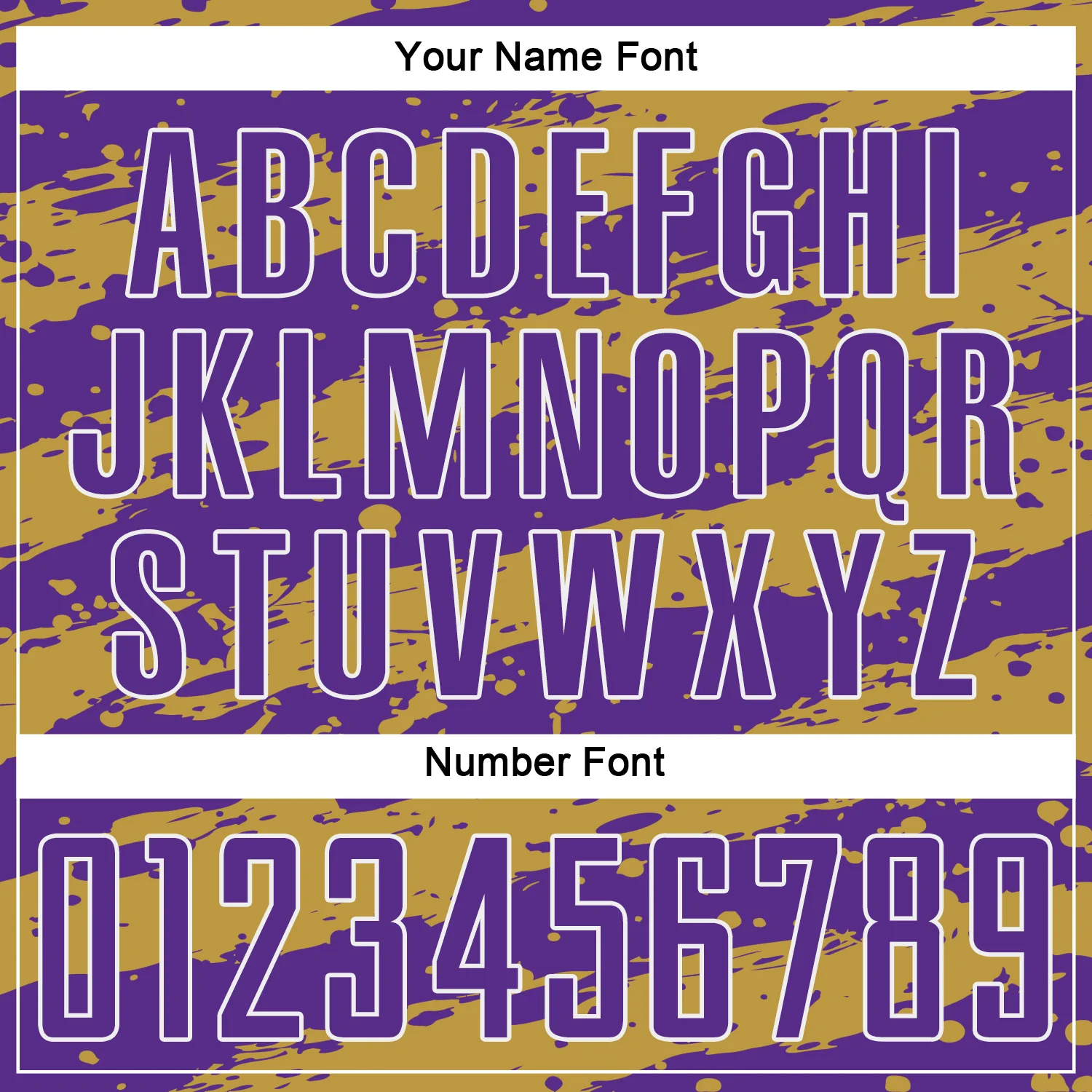 Custom Purple Old Gold-White Splash Sublimation Soccer Uniform Jersey - Image 6