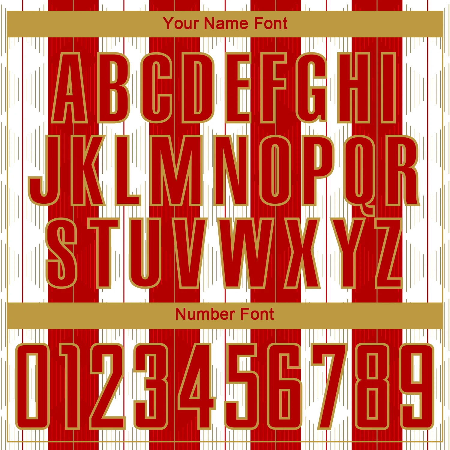 Custom Red Old Gold-White Line Sublimation Soccer Uniform Jersey - Image 6