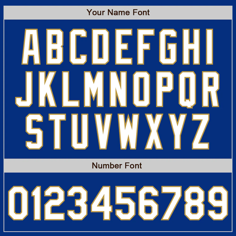 Custom Royal White-Old Gold Authentic Baseball Jersey - Image 4