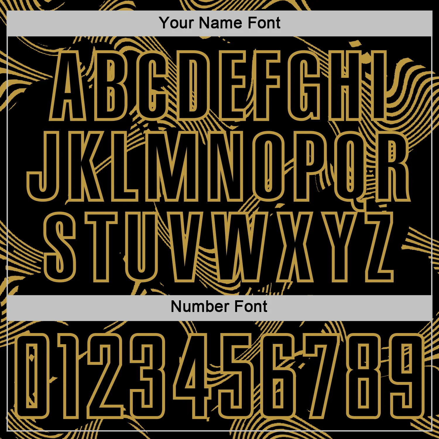 Custom Black Old Gold Curve Lines Sports Sublimation Soccer Uniform Jersey - Image 6